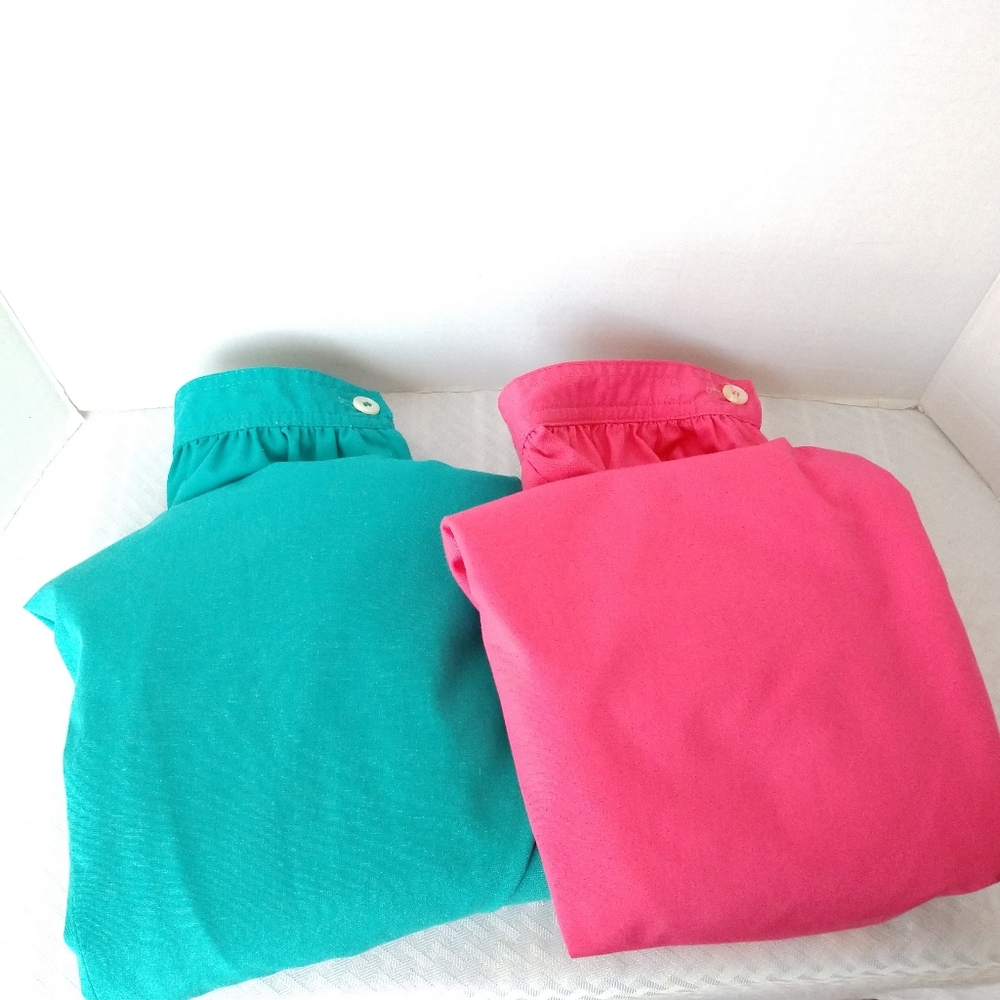 2 Lands' End Skirts Skirt 80s Charter Collection Green & Pink Pockets Size 10 - Picture 4 of 10